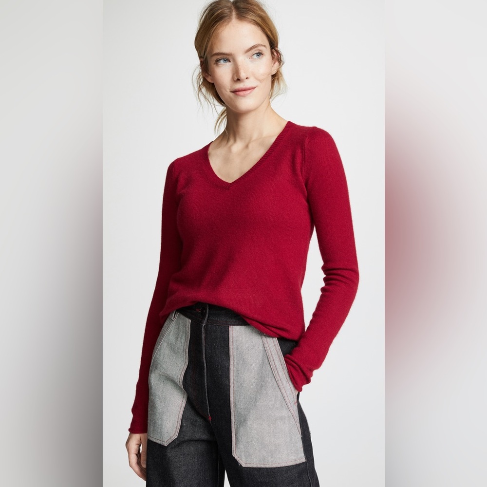 ATM Anthony Thomas Melillo Red Cashmere Sweater - Size S - Everyday Essential!